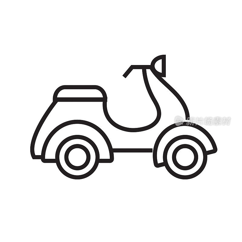 Scooter Transportation themed icon in outline line art style